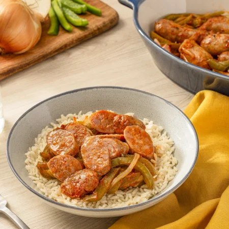 Sausage, Pepper and Onion Bake